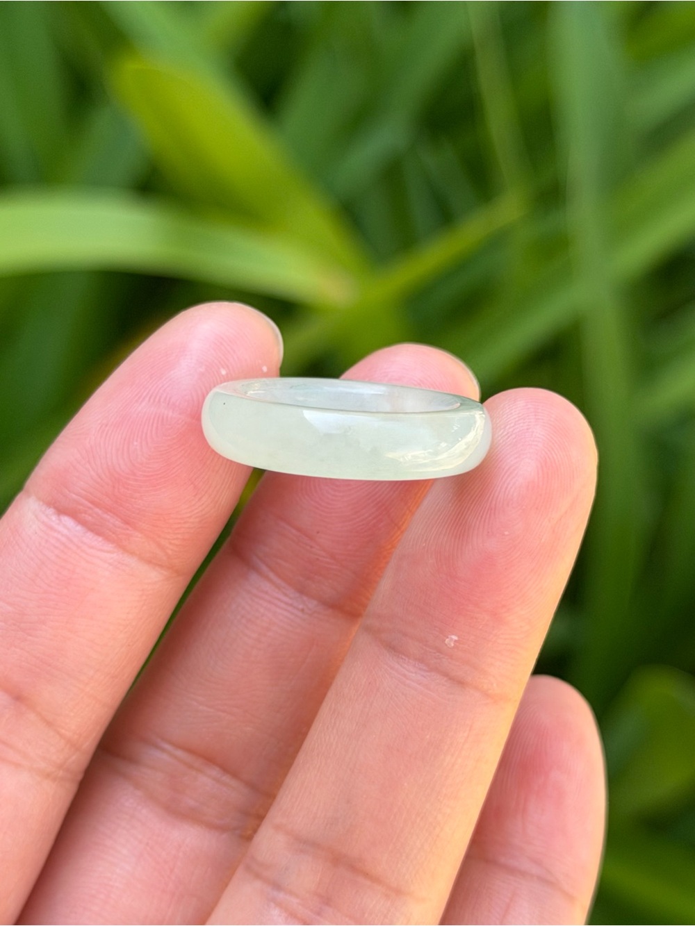SIZE 6.5 Light Green Natural Xiuyu Jade Ring 2553 - Picture 2 of 8